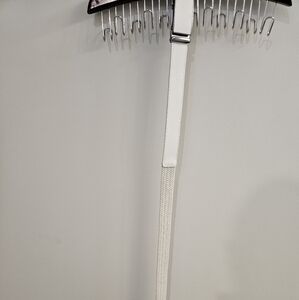 White Ratchet Belt with Silver Buckle